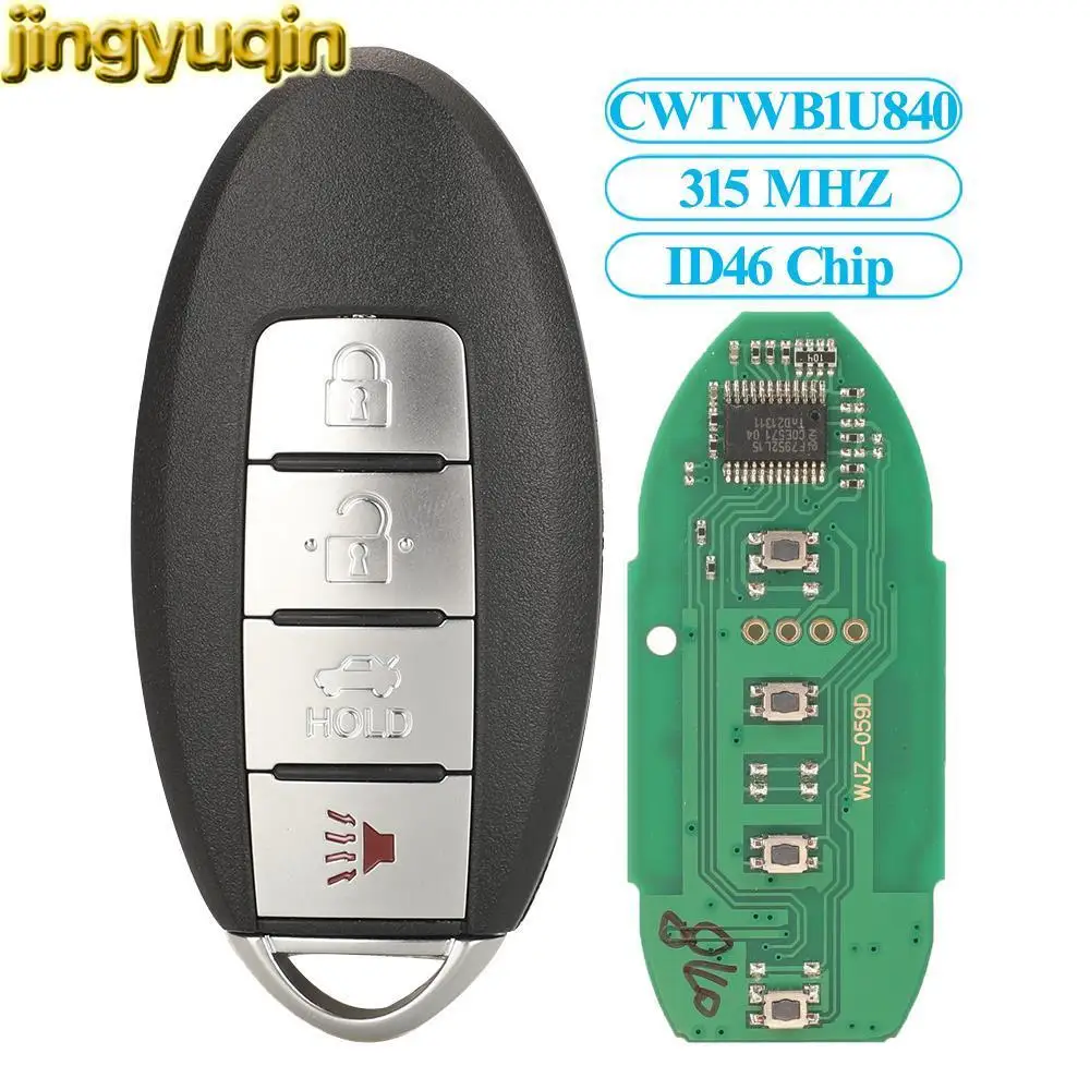 

Jingyuqin 5pcs Remote Car Key Fob 315MHz ID46 PCF7952 Chip For Nissan Sentra Versa Leaf 2013 2014-2018 285E3-3AA0A CWTWB1U840