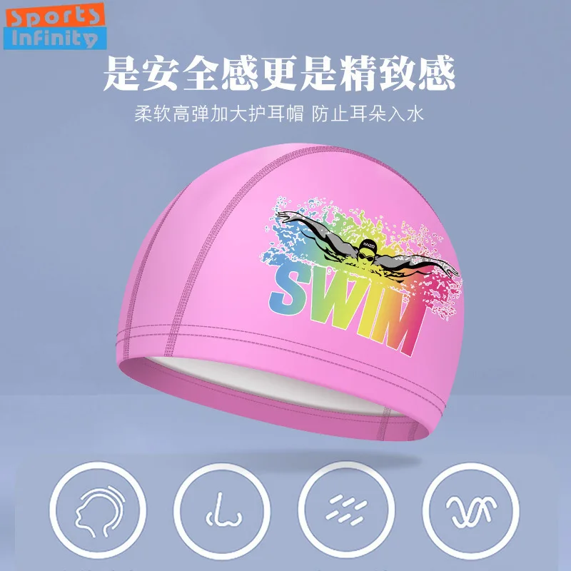 Professional Swimming Cap for Men Women Waterproof Printed Swimming Caps Ear Protection Swim Caps for Women Pool Accessories