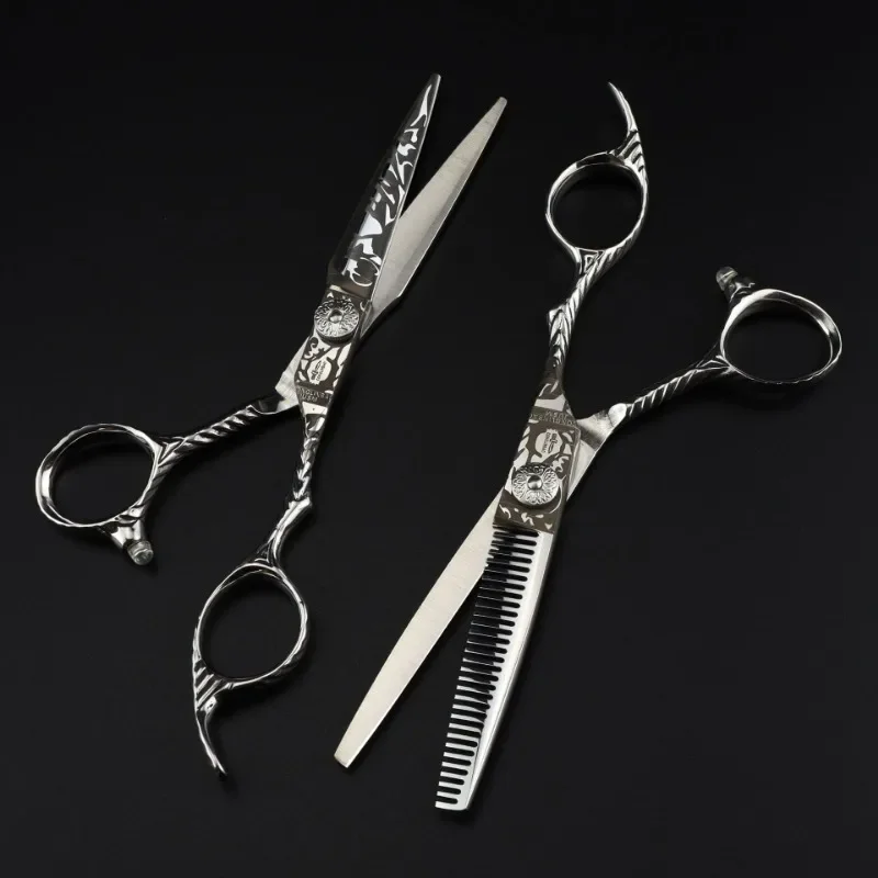 

Nepurlson 6 Inch 440C Professional Hair Scissors Set Barber Thinning Hairdressing Shears