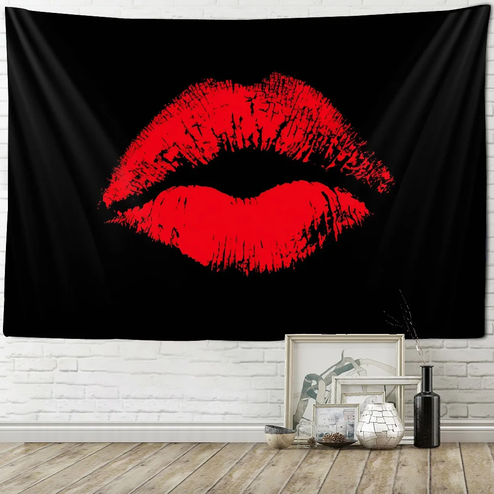 

Lipprint tapestry, cool heart-shaped wall art wall hanging, wall decoration bedroom living room office background poster