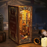 DIY Book Nook Kit Shelf Insert Wooden Dollhouse Church of the Covenant Model 3D Puzzle Bookshelf Room Doll House Bookend Toys Gi