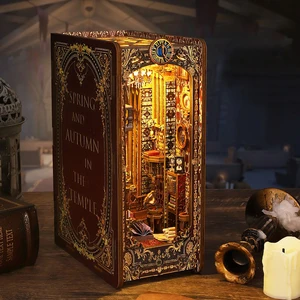 Dolls House mit LED LED DIY Book Nook Light 3D Model Puzzle Holzkonstruktion Buchladen Buchhandspielzeug für Erwachsene 10 Hauptverkäufe Holzhäuser - №1