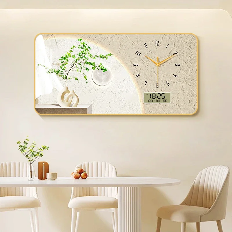 

Настенные часы большого размера в рамке из золотого алюминиевого сплава, кварцевые настенные часы с надписью для украшения дома