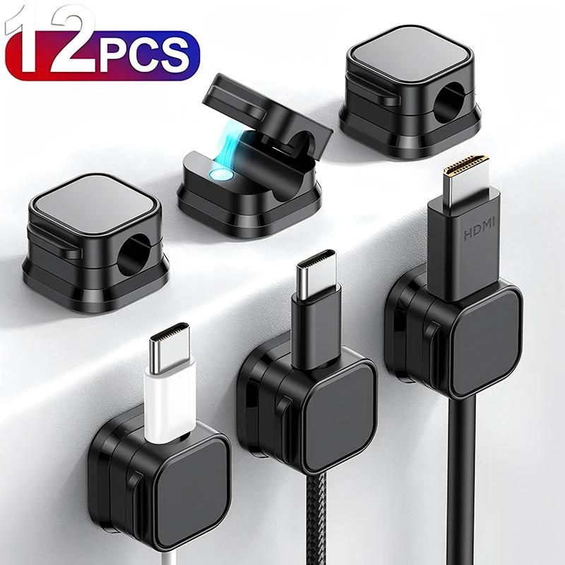 

Magnetic Cable Clips Cable Smooth Adjustable Cord Holder Under Desk Cable Management Wire Keeper Cable Organizer Holder