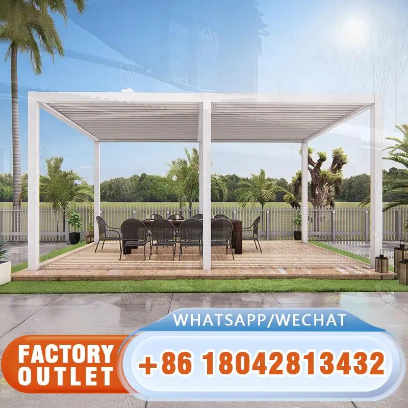 

3x3 3x4 4x4 6x4 м оптовая продажа с фабрики современный открытый биоклиматический алюминиевый жалюзи для сада, двора, патио, беседки