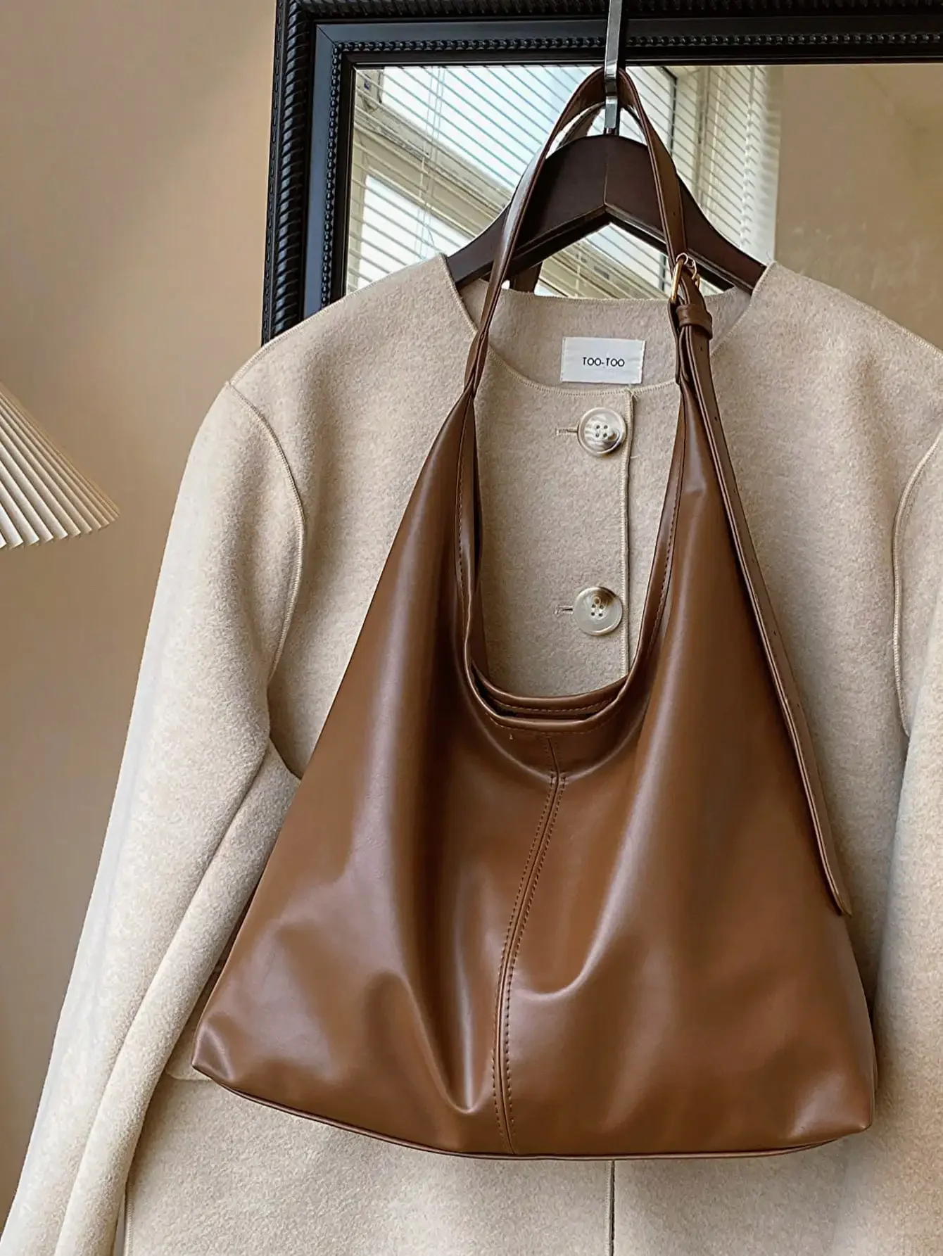 Large Capacity Solid Color Women's Shoulder Bag, Multifunctional Crossbody Bag, Women's Shoulder Tote Bag, Large Capacity Crossbody Tote Bag, Casual Work Bag image 6