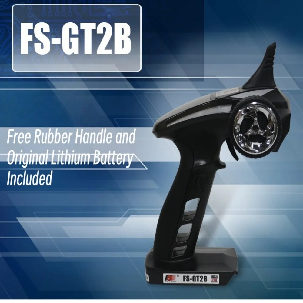 

FS-GT2B 3-канальный пульт дистанционного управления 2,4G с литий-полимерной батареей, полный комплект, перезаряжаемый для радиоуправляемой лодки, радиоуправляемого автомобиля