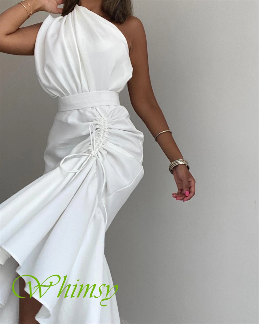 تخصيص بسيط جيرسي حورية البحر مساء اللباس حساسة واحد الكتف حفلة موسيقية فساتين رسمية بلا أكمام فساتين المناسبات الخاصة