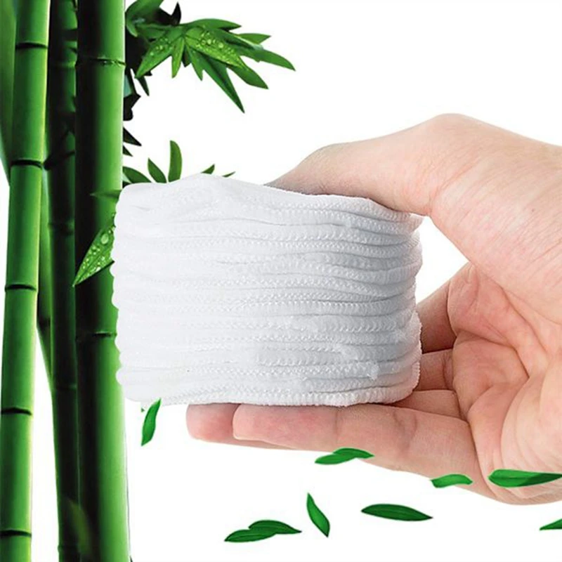 ABIT 10Pcs Make Up Remover Pads Washable Cleansing Cotton Reusable Face Wipes Microfiber Natural Bamboo Facial Skin Care
