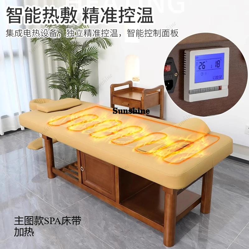 Beauty bed, special wood latex essential oil for beauty salon club, push back physiotherapy  FT