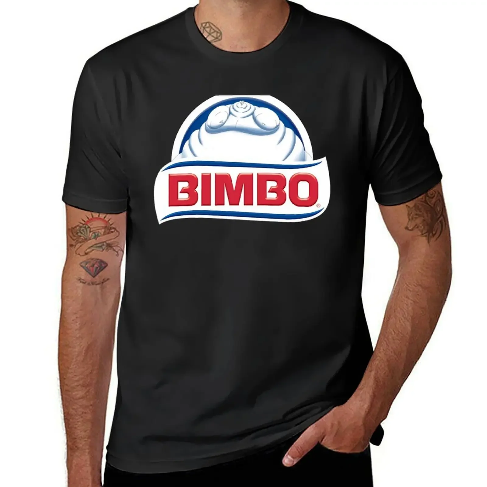 Bimbo Bear Bread Logo (Blue) T-Shirt boys whites anime tshirt mens graphic t-shirts big and tall