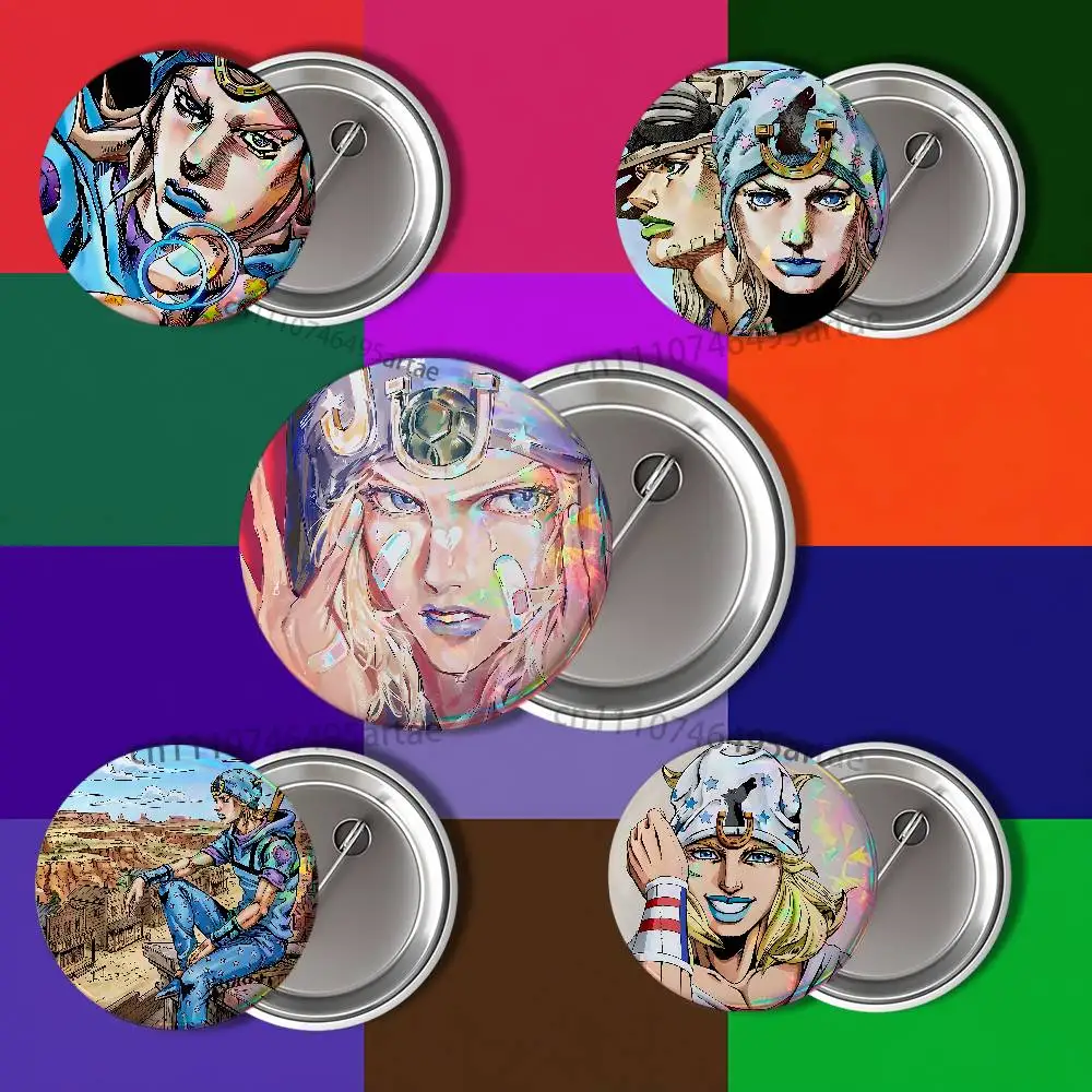Johnny Joestar J-Jojo Badges 25 32 44 58 75 mm Round Cosplay Pin Fans Collect Friends Gifts Brooch Souvenir Custom