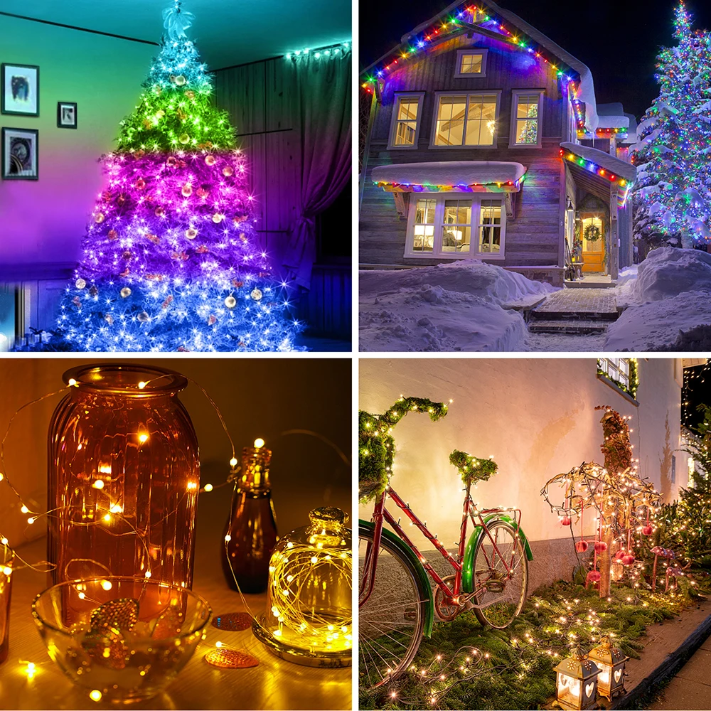 5V USB Filo di Pelle LED String Light 21 24 40 Tasti Bluetooth APP Telecomando 2m 5m 10m 15m Kit Decorazione del Giardino Impermeabile