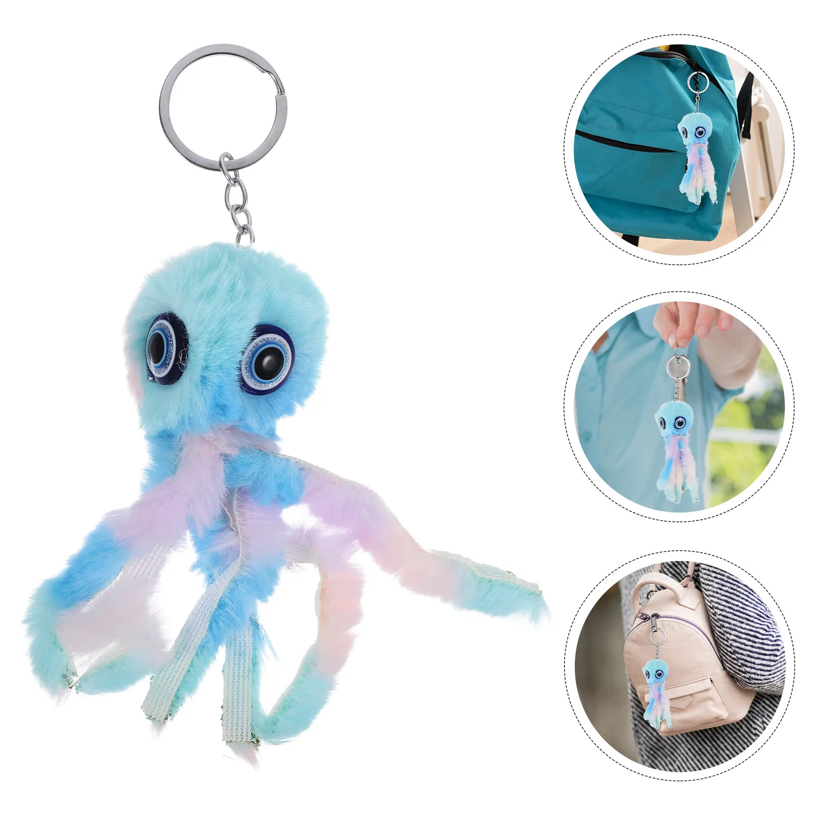 

Smooth Surface Octopus Keychain Charm Stylish Bag Hanging Decor for Women Girls Backpack Purse Keys Aesthetic Keyring Gift