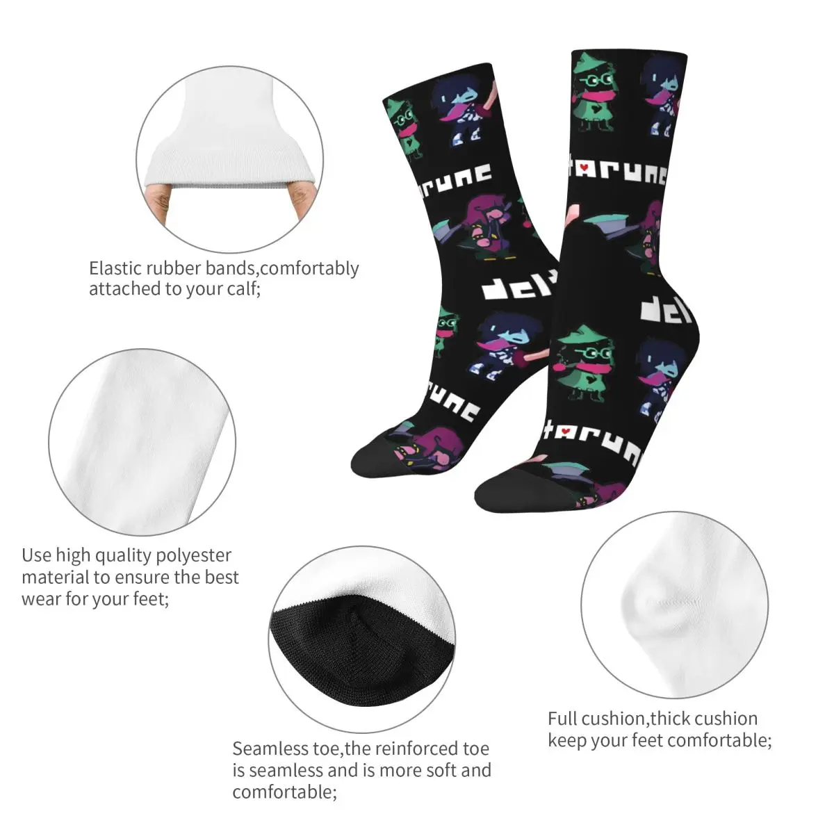 Happy Funny Men's Socks Casual Deltarune Sock Polyester Sport Women Socks Spring Summer Autumn Winter