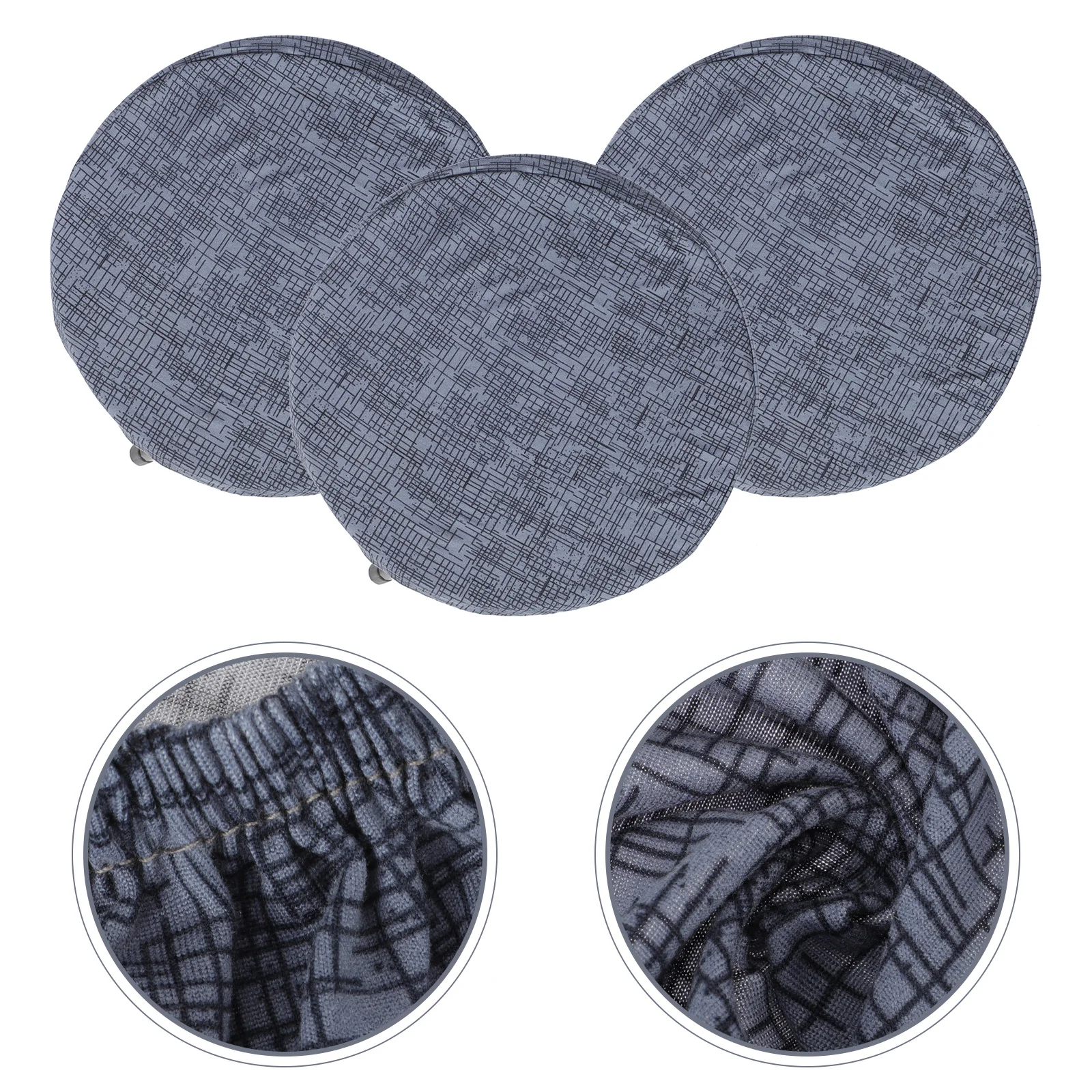 

3pcs Round Stool Elastic Chair Slipcover Bar Seat Protector Stretchable Cushion For Metal Chairs Dining Hotel Wedding Chairs