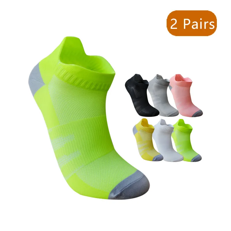 2 Pairs Fitness Ankle Sport Socks Man Woman Mesh Breathable Quick-Drying Bike Running Outdoor Cycling Travel No Show Socks