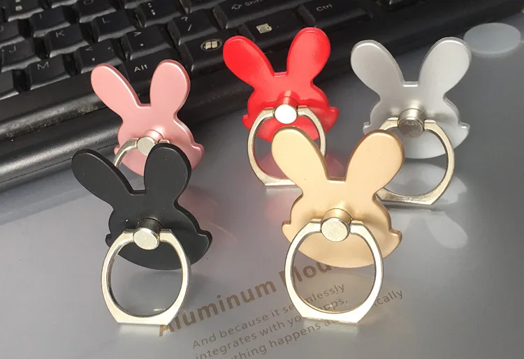 Kaninchen Hase Telefonst änder Tablets Handgriff Ständer Aluminium legierung 360 Rotation Telefon Ring halter