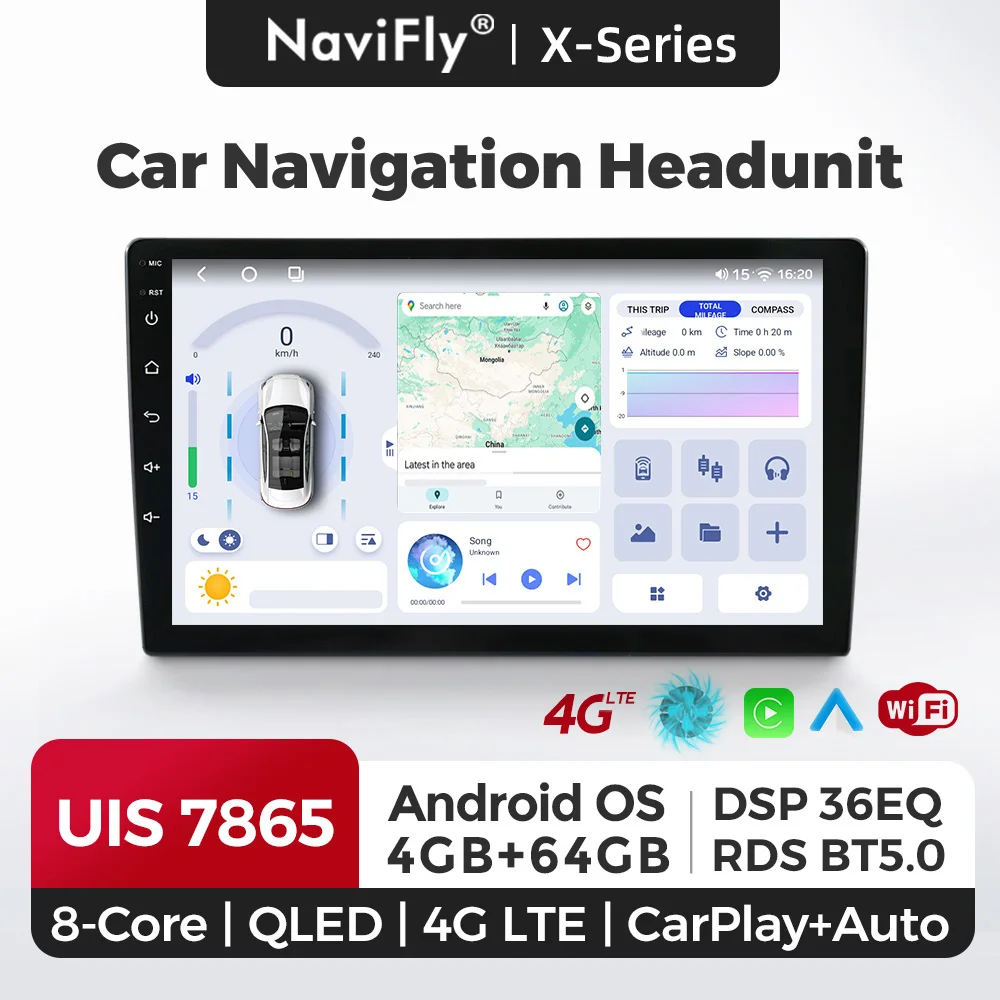 NaviFly 9 10 inch 1280*720 Car Multimedia Video Player Universal Stereo Radio GPS For Volkswagen Nissan Hyundai Kia Toyota