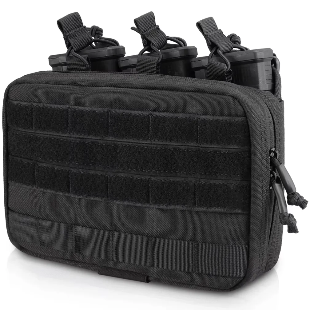 

Triple Mag Admin Pouch Tactical Magazine Pouch Molle Utility EDC Organizer Detachable Inner Pocket Mag Holder for M4 M16 5.56mm