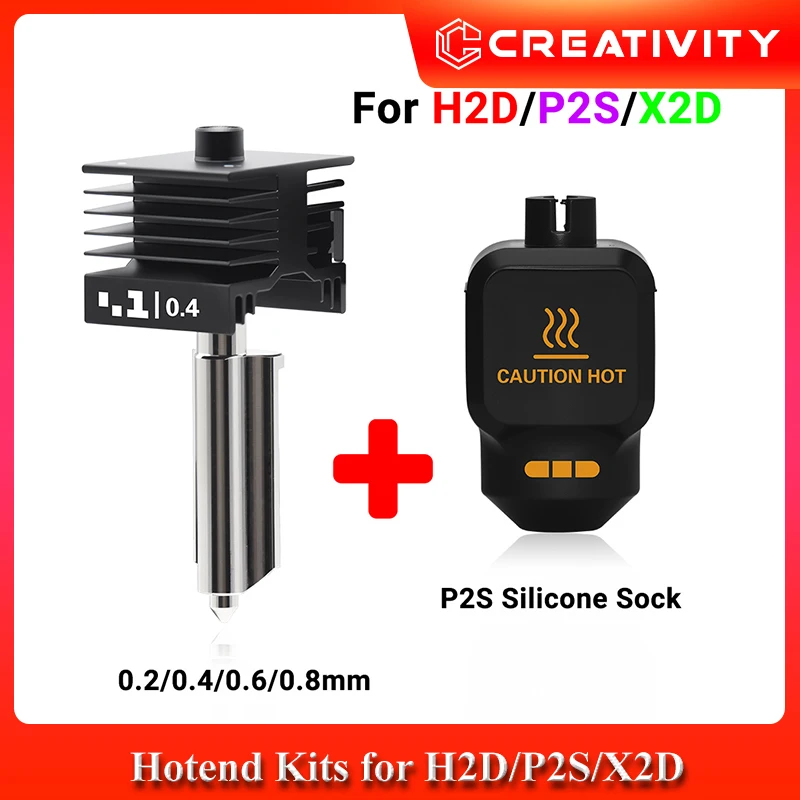 Kit de Hotend P2S X2D amélioré pour Lab H2D H2S H2C, kits de Hot End à échange rapide avec buse intégrée de 0,2/0,4/0,6/0,8 mm, pièces de tête d'impression 3D