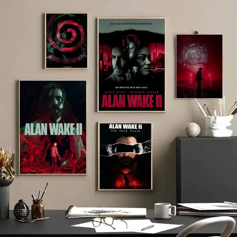 Classic Movie Game A_Alan W_Wake 2 HD Linen Canvas Poster Wall Art Prints for Living Room Bedroom Office Home Decoration Gift