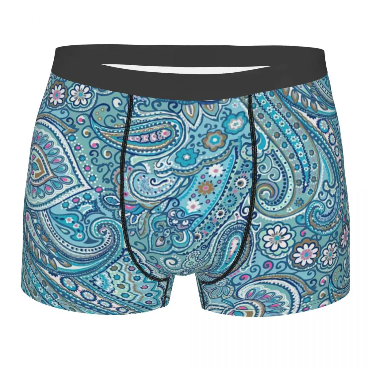 Paisley Drawing Underpants Breathbale Panties Male Underwear Print Shorts Boxer Briefs