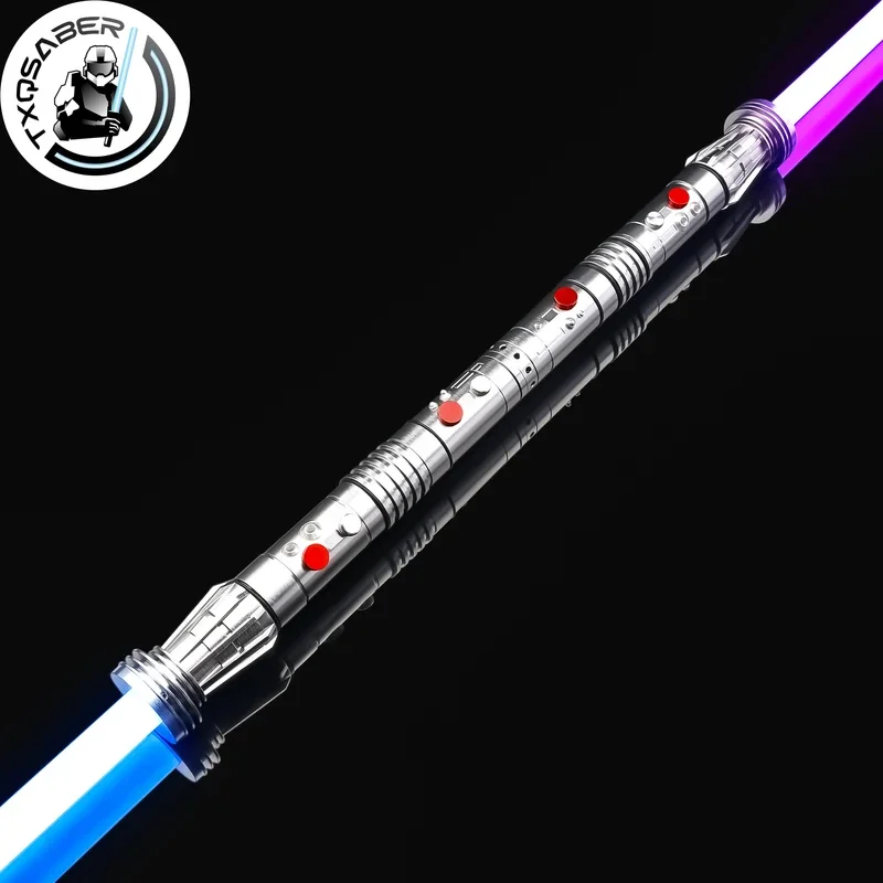 Txqsaber Darth Maul double Jedi lightsaber Noe piexl RGB light saber metal hilt smooth swing blaster FOC laser sword