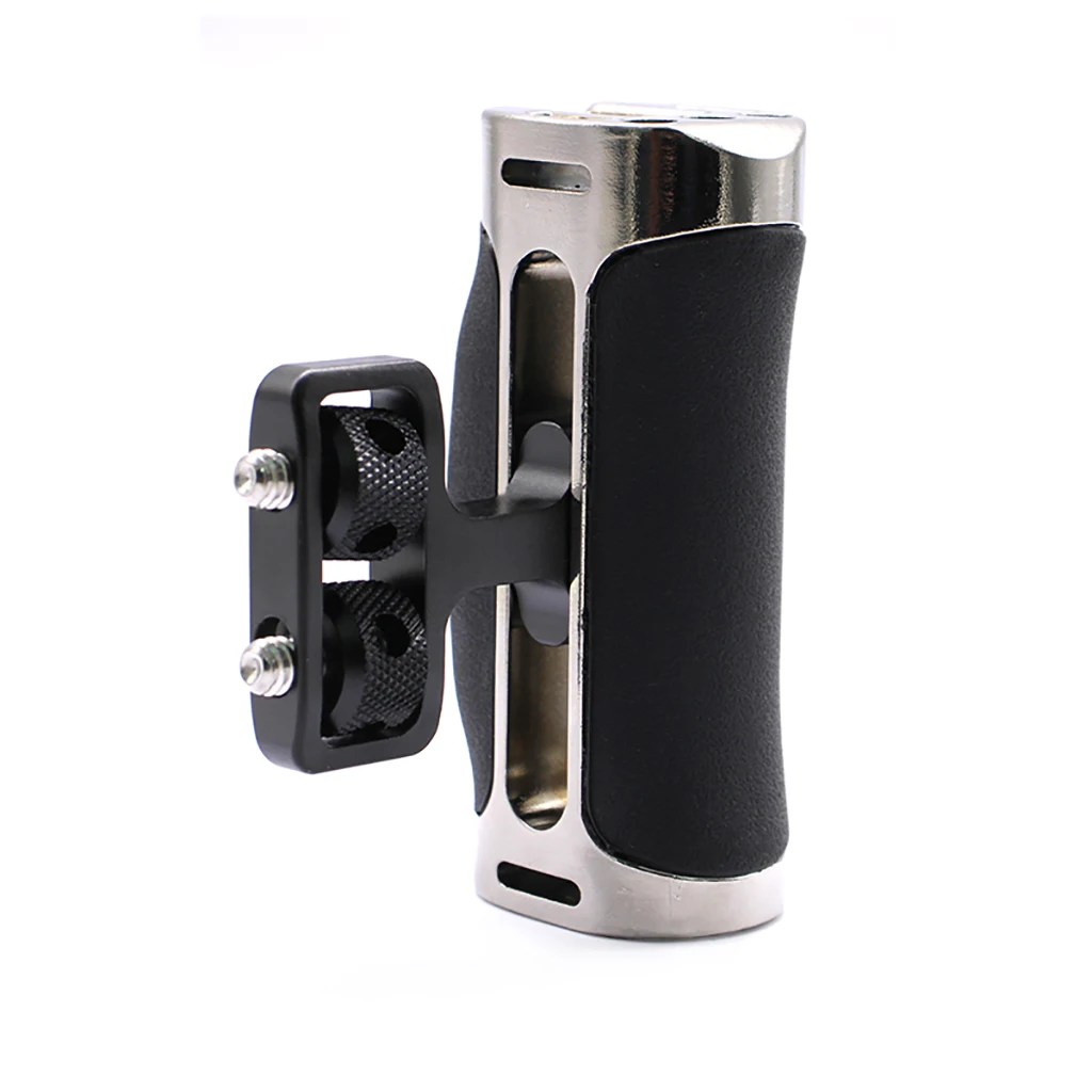 مقبض جانبي لـ 1/4 "-20 برغي خفيف الوزن قفص كاميرا محمول قبضة اليد لكاميرا سوني كانون نيكون DSLR مع حامل الحذاء البارد