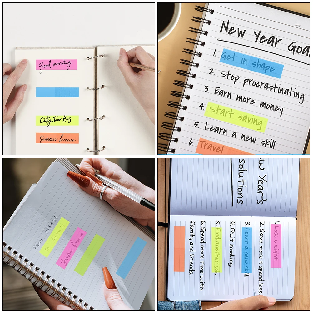 

2 Books Notes Tabs Colored Page Markers Reading Multifunction Paper Sticky Index Stickers