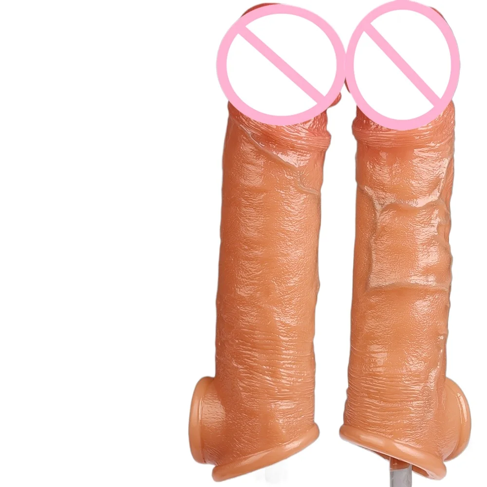1pc Male Penis Sleeve Male Manual Masturbation Reusable 3D Realistic Realistic Texture Penis Sleeve Dildo Sex toy for Men 18+