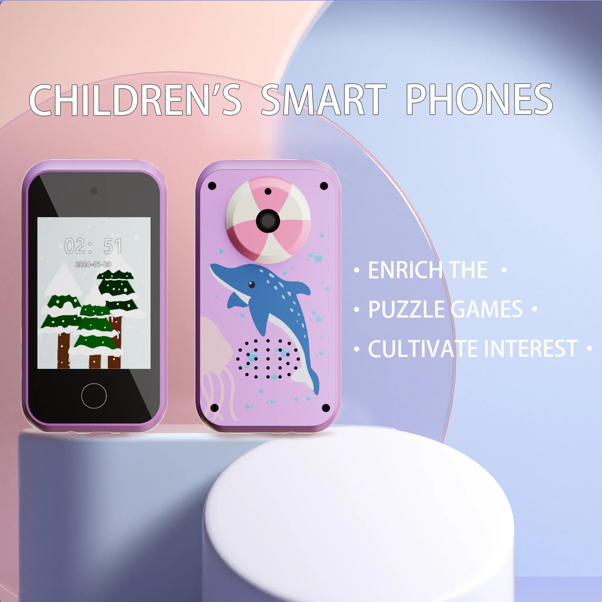 Juguete de teléfono móvil táctil inteligente para niños, cámara para niños con calendario despertador mp3, adecuado para niños y niñas de 3 a 12 años