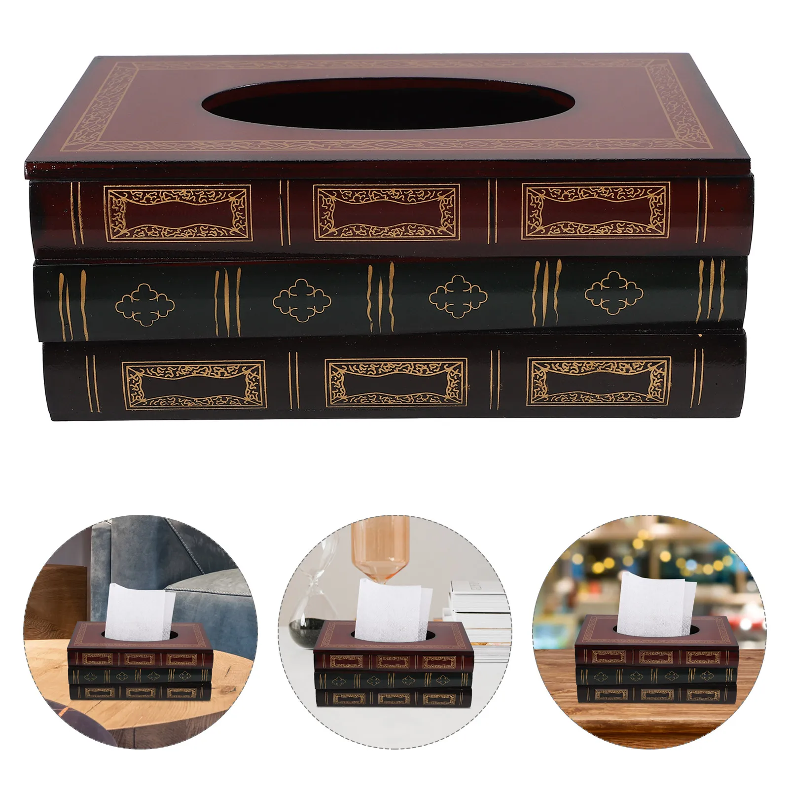 

Wood Cover Large Capacity Holder For Home Office Bedroom Wooden Tissue Storage Organizer Paper Towel Dispenser