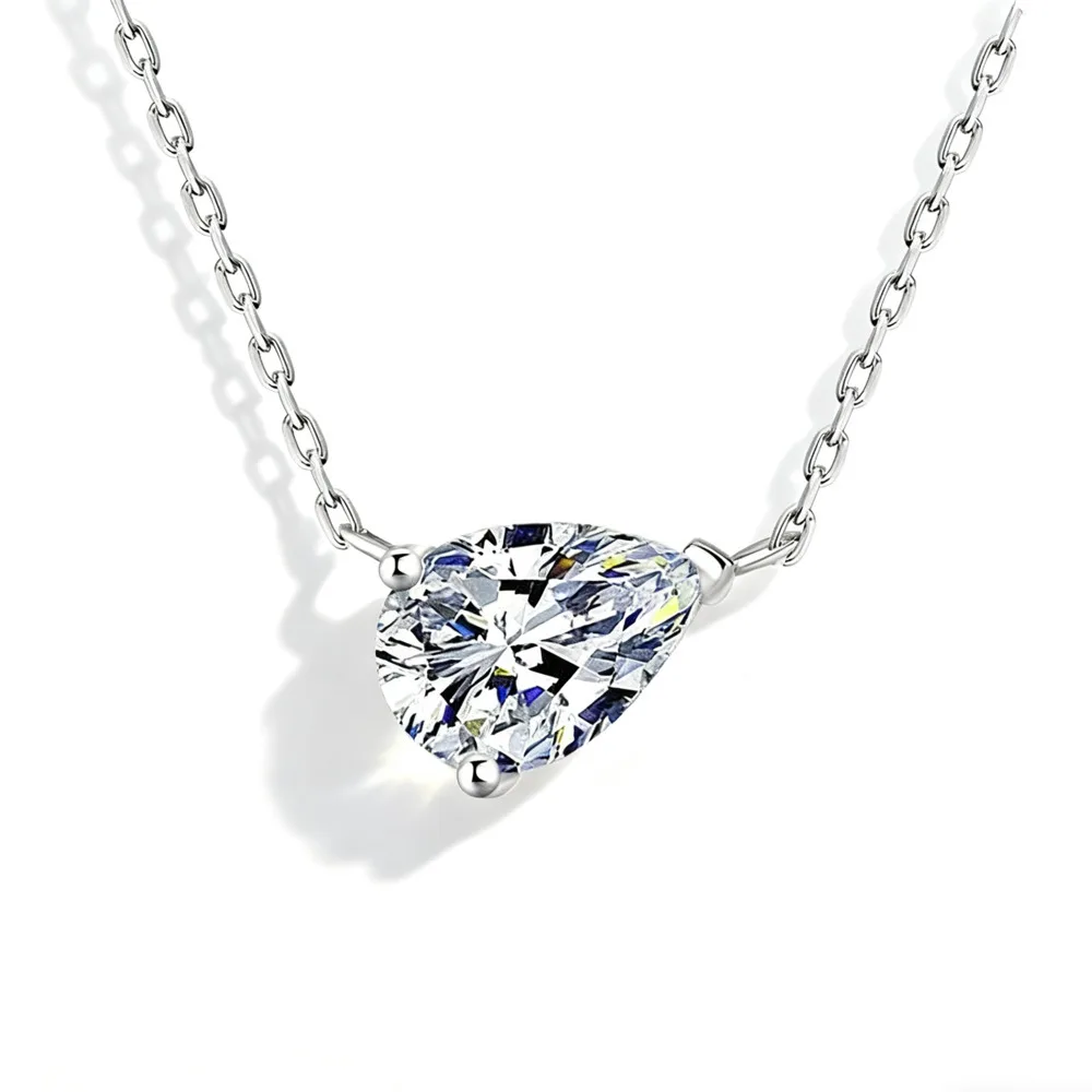 

JH градиентное муассанитовое ожерелье для женщин 1-2 карата грушевидной огранки, сертифицированный роскошный кулон, лабораторные ювелирные изделия с бриллиантами, стерлинговое серебро 925 пробы