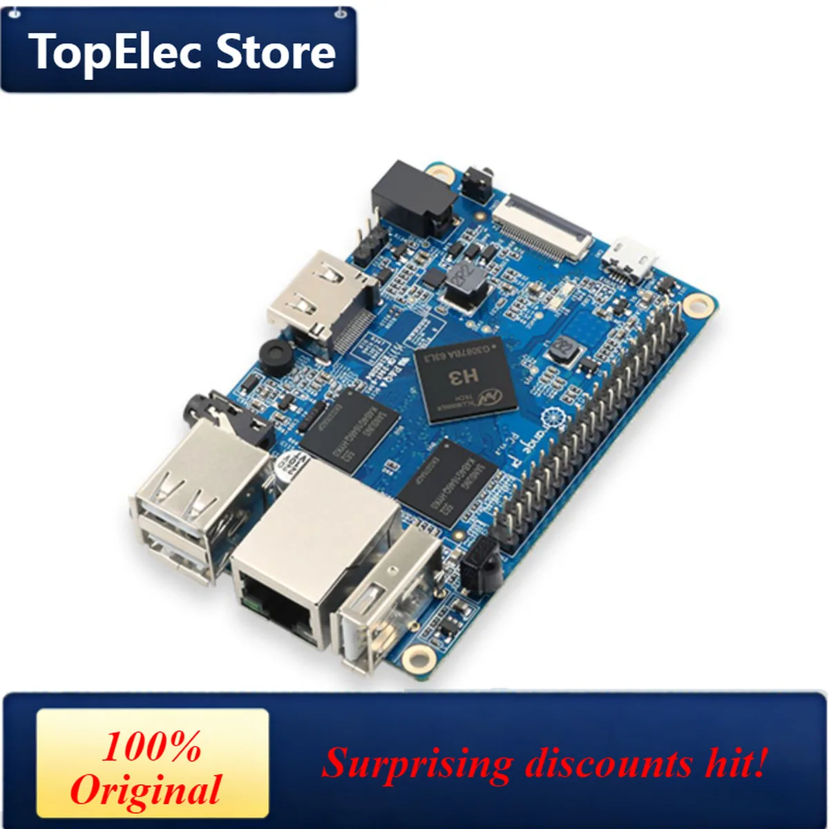 TopElec Orange Pi PC 1GB AllWinner H3 SoC Cortex-A7 Quad-Core Open Source Development Board Computer Support Android / Ubuntu /D
