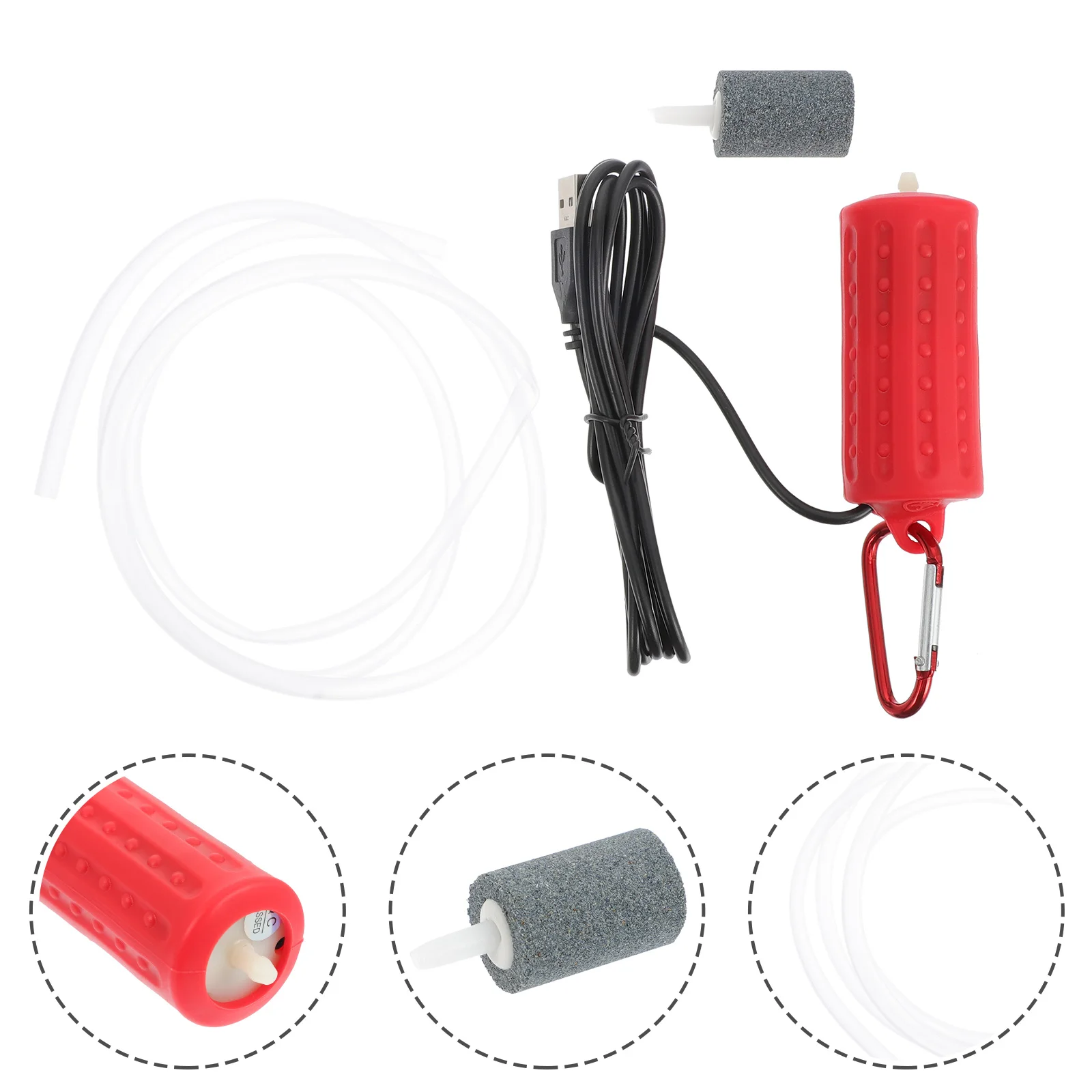 

Oxygen Pump Tank Aerator Aquarium Air Supply Portable USB Durable Silicone Easy Storage Air Pump For Aquariums Various Sizes