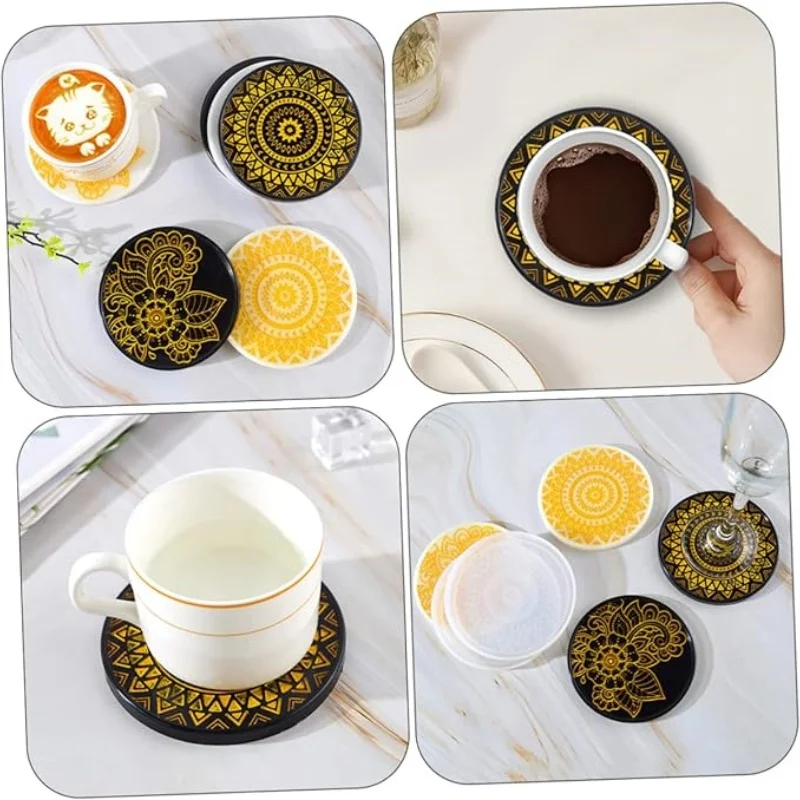 DIY подставка для кристаллов, форма для эпоксидной смолы, гипсовый круглый узор, цветочное размещение, силиконовая форма для подставок