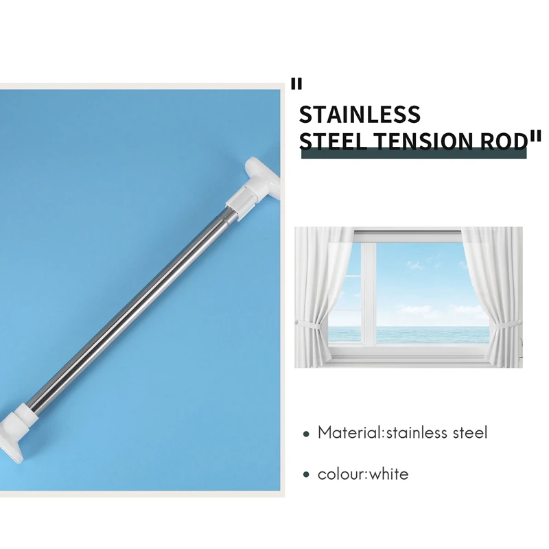 Stainless Steel Telescopic Adjustable Rod Clothes Dryer Stainless Steel Tension Rod Bathroom Rail Can Be Used