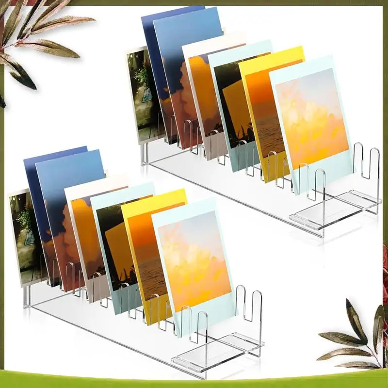 New-2 Pcs 12 Tier Acrylic Greeting Card Display Stand Portable Card Display Rack Clear Postcard Holder Display Stand