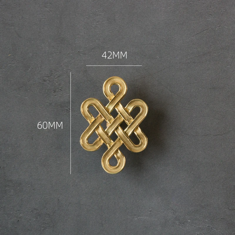 Brass China Knot Single Hole Knobs for Furniture New Chinese Style Cabinet Knobs and Handles Drawer Knobs Furniture Fittings