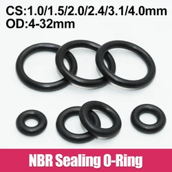 100/20pcs Oring CS1/1.5/2/2.4/3.1/4mm O Ring Sealing Washer NBR Ring Plumbing Round Rubber Gasket Oil Resistant High Temperature