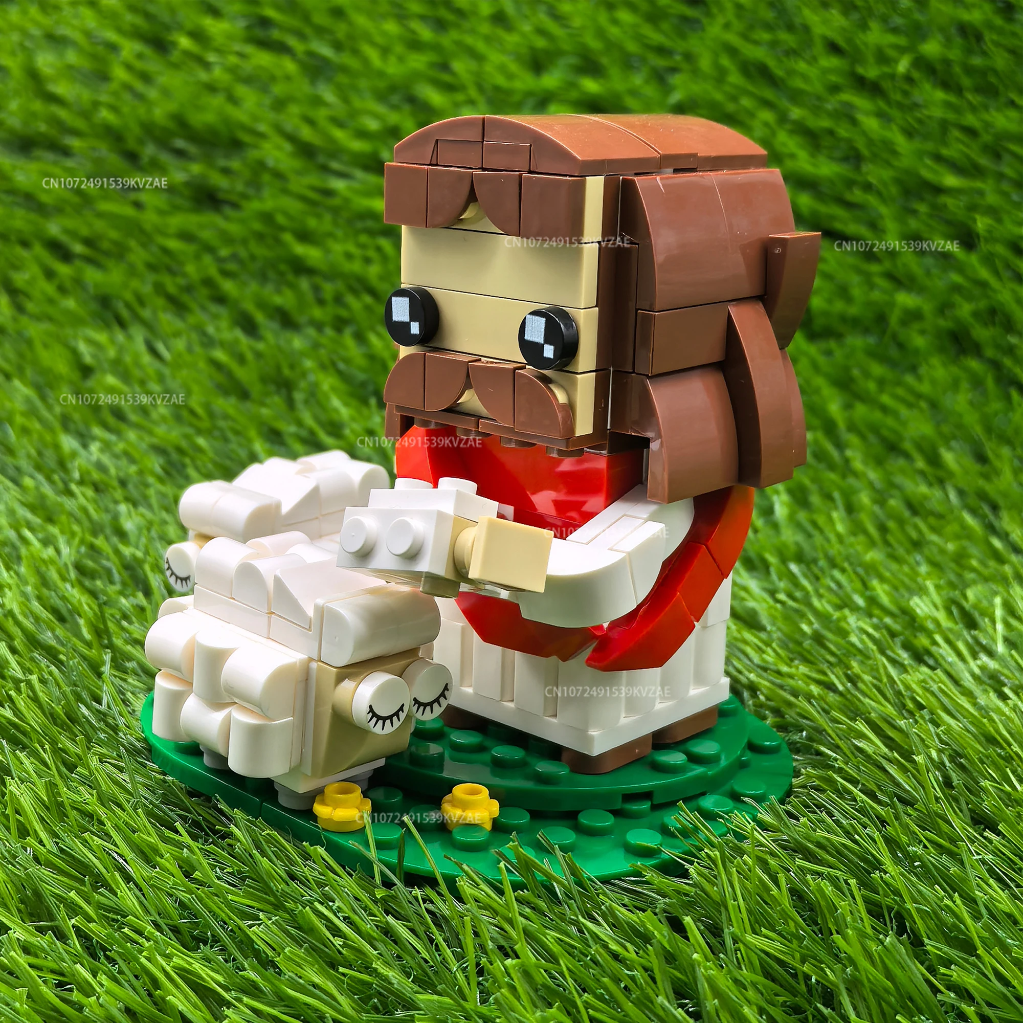 MOC Christianity God Shepherd Cross Building Block Easter Day Jesus Bricks Lamb Assemble Toys Creative Educational Toys Gift