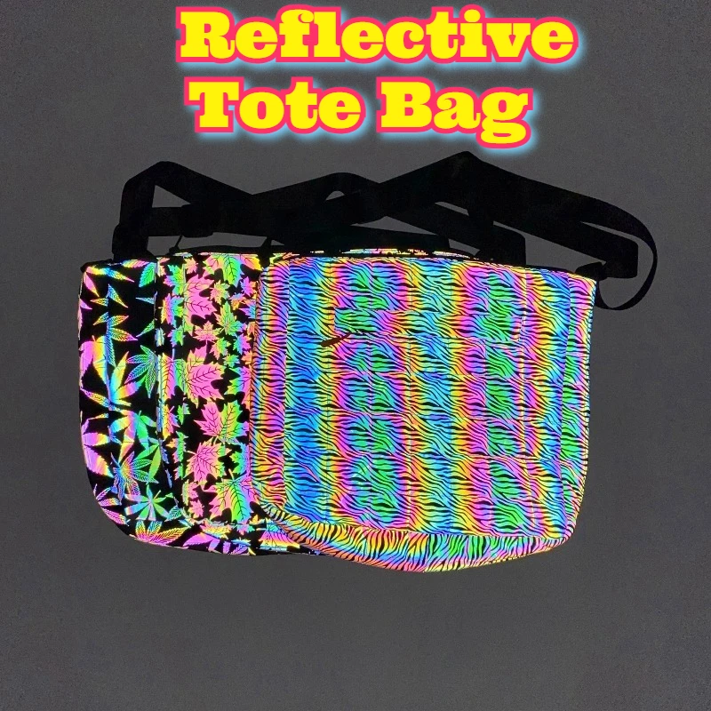 Iridescent Reflective Tote Bag Women Large Capacity Quilted Padded Crossbody Bag Daily Casual Shoulder Bag Japanese Style New