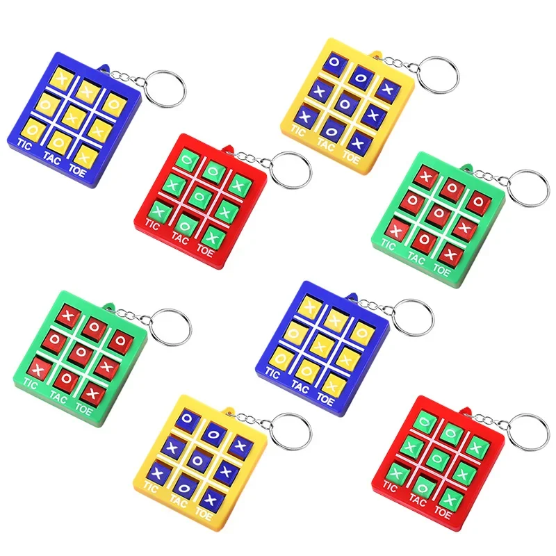 4-16pcs Tic Tac Toe Game Sleutelhanger Kinderen Educatief Speelgoed Verjaardagsfeestje Gunsten voor gast Goodie Bag Pinata Filler Klaslokaal Prijzen