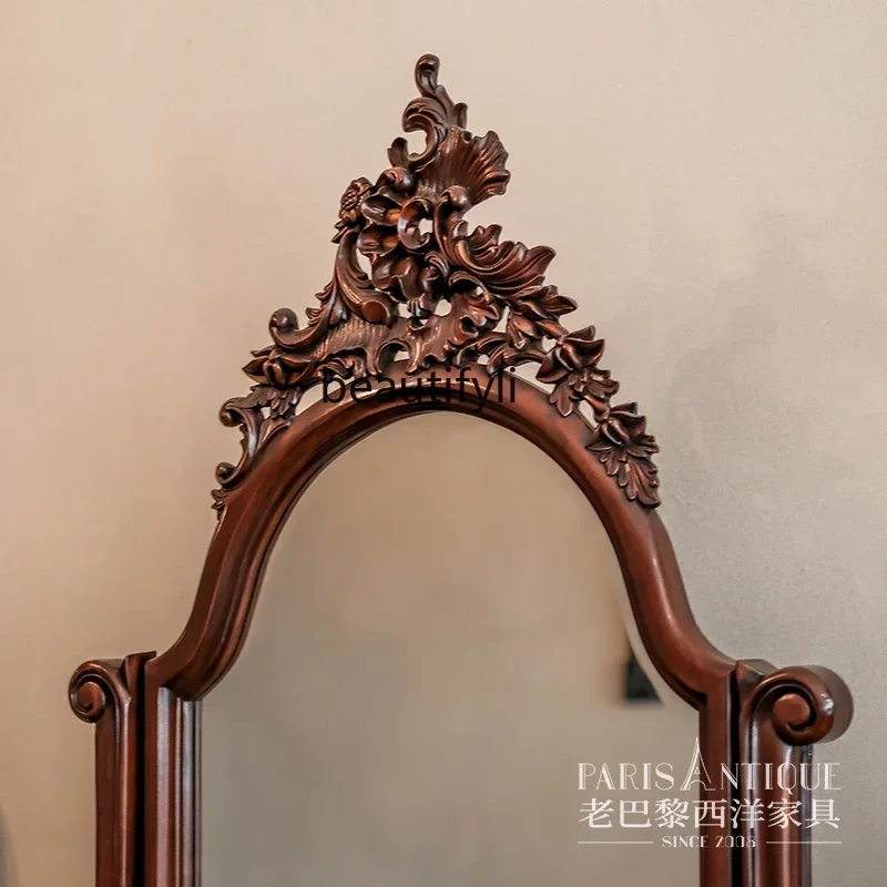 

Asmt52 Classical furniture French rococo style mahogany full-length mirror