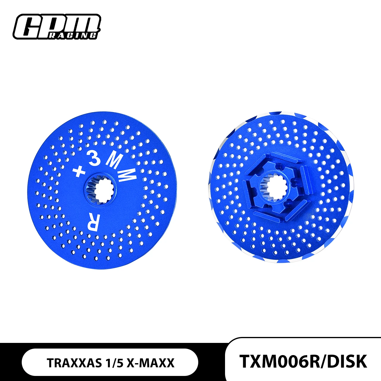 

GPM Aluminium Rear Wheel Hex Claw +3mm With Brake Disk For TRAXXAS 1/5 X-Maxx