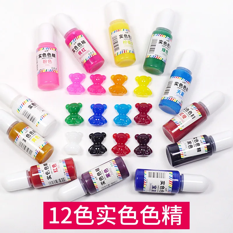 Best New Solid Color Essence diy Crystal drop table dyeing 12 color AB glue cell phone case dyeing pigment