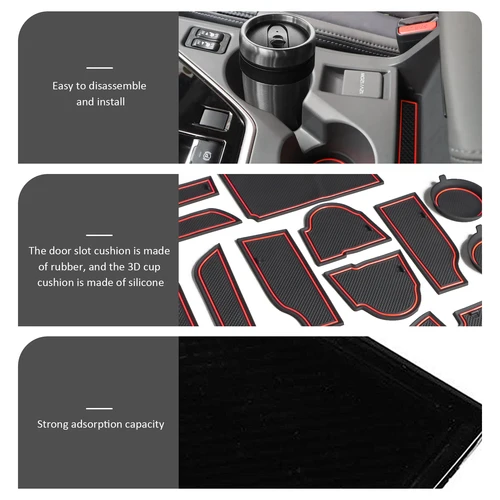 Imagen 2 del producto Almohadillas con ranura para puerta de coche, posavasos antideslizantes con ranura para puerta de coche, para Subaru Crosstrek 2024 2025