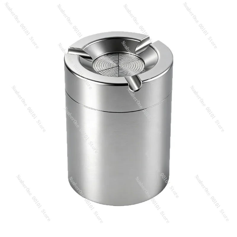 Rotating Vehicle Ashtray, Fully Enclosed Aluminum Alloy, High-End Personalized Gift, Lid Design,Creative Household Car Accessory