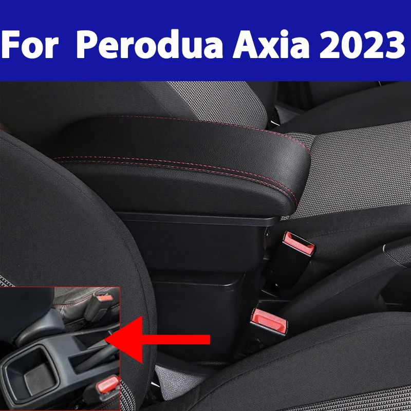 

For Perodua Axia Armrest Box For Perodua Axia 2023 2024 Center Console Storage Box Organizer with Cup Holder and USB